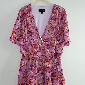 Women’s Laundry by Shelli Segal Pink floral faux-wrap dress